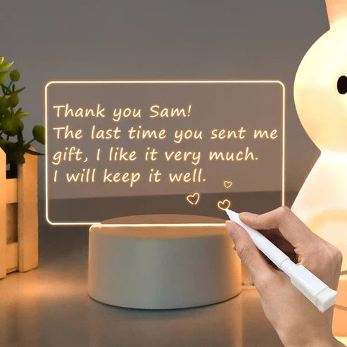 LED Light Up Message Board – Neon Writing Board for Bedroom & Desk